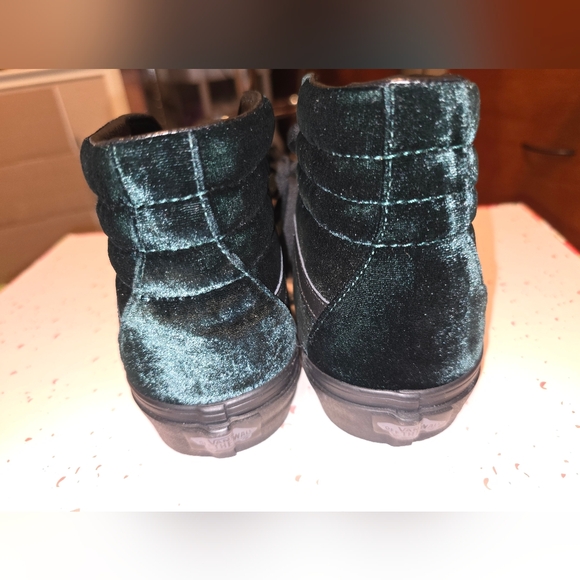 Dark Green Velvet Sneakers - Picture 5 of 11